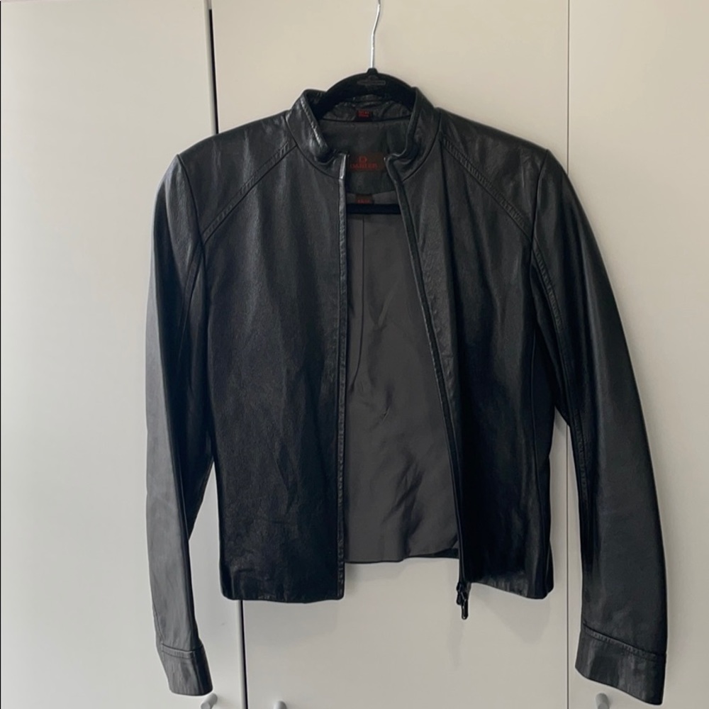 Black faux leather jacket
